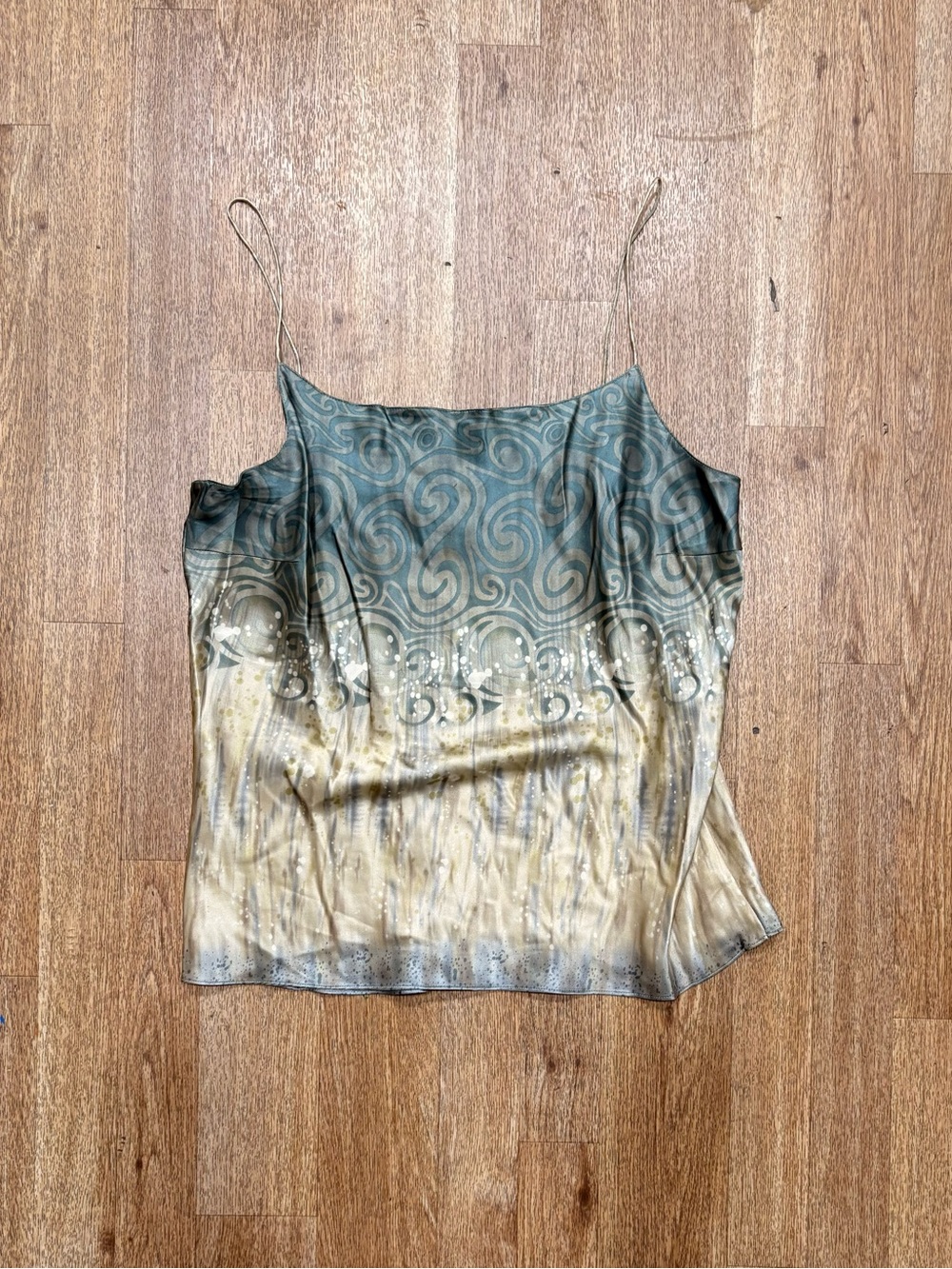 H&M vintage Satin Cami in Teal and Cream